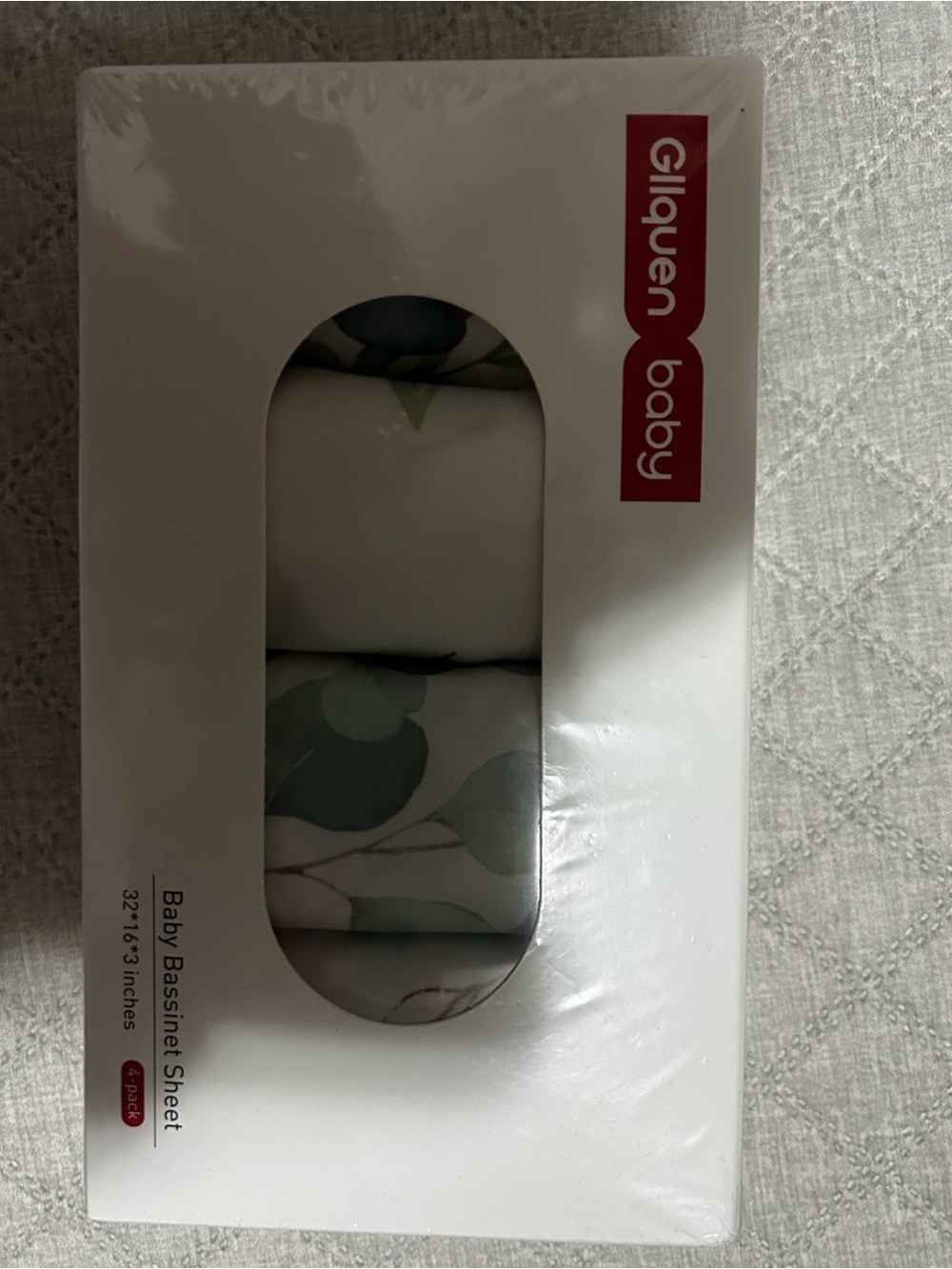 New in Box Leaf-Print 4 Pack Bassinet Crib Sheets